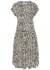 Short Sleeve Printed Dress Black White