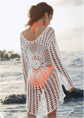 Crochet Detail Cover Up White