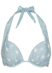 Denim Marilyn Push Up Halter Top Denim Star