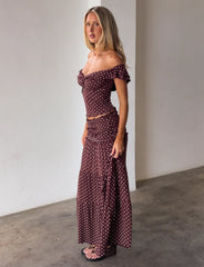 DENALI MAXI SKIRT BROWN DOT