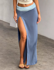 THARA MAXI SKIRT SLATE BLUE