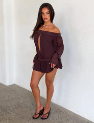 TESSIE PLAYSUIT BROWN