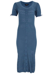 Pointelle Midi Dress Ensign Blue