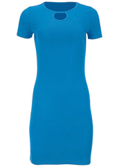 Front Keyhole Mini Dress Blue