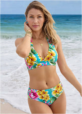 Anguilla Halter Bikini Top Highlighted Tropic