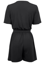 Tie Waist Romper Jet Black