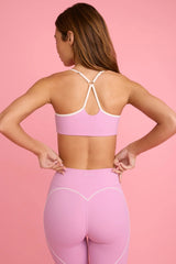 Soft Active Sweetheart Neck Sports Bra in Dusty Pink