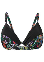 Draped Ring Underwire Top Midnight Elegance