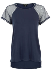 Foil Star Tee Navy Silver