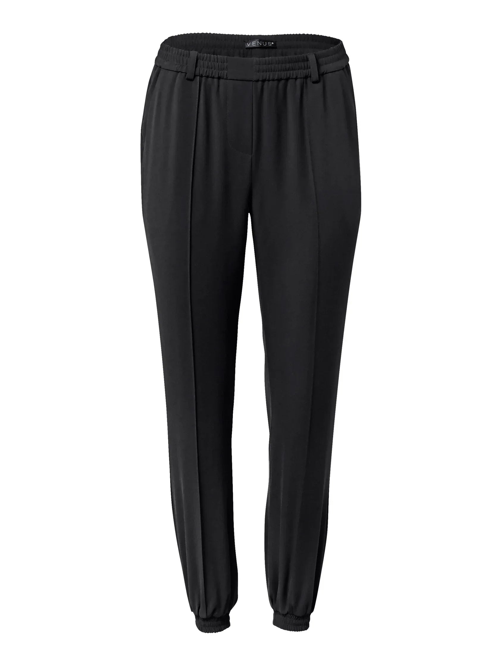 Woven High Rise Joggers Jet Black