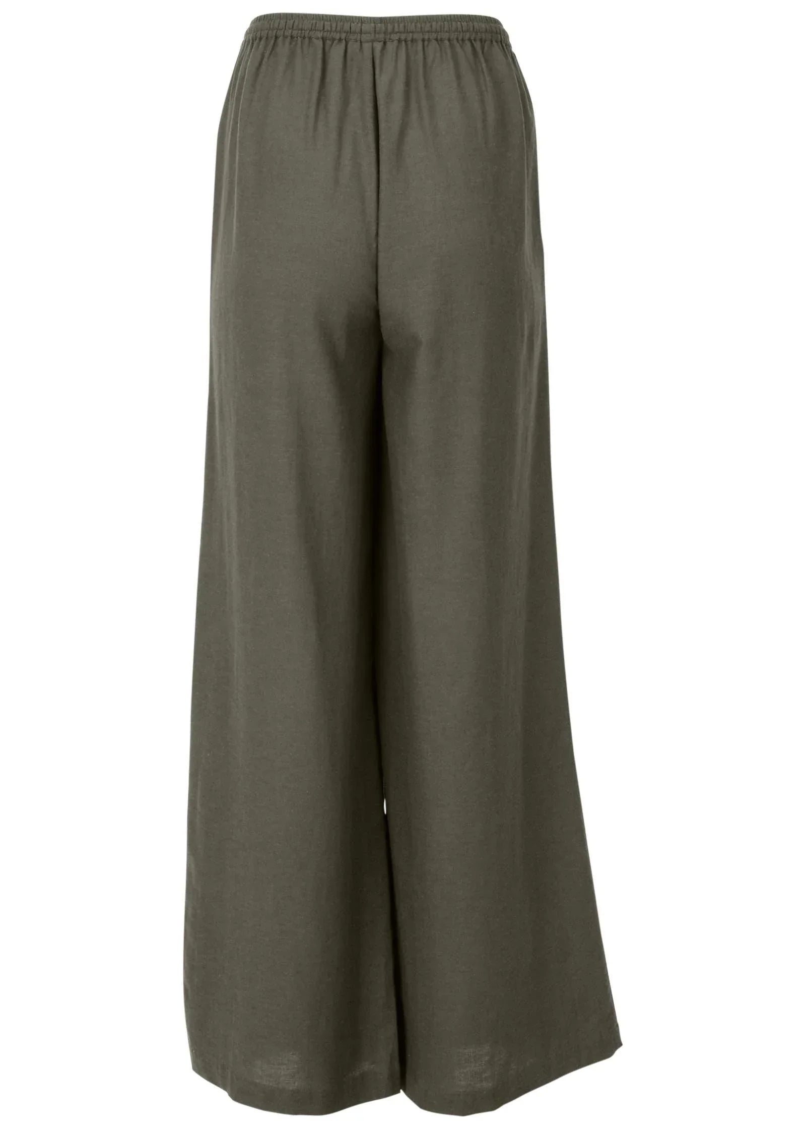 Linen Wide Leg Pant Olive