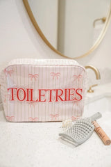 KenzKustomz Pink Ribbons Clear Coat XL Bag Toiletries
