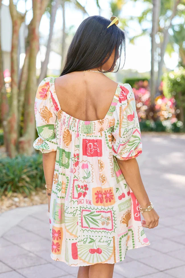Cherryfic Day Flower Print Mini Dress