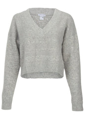 V Neck Sweater Medium Heather Grey