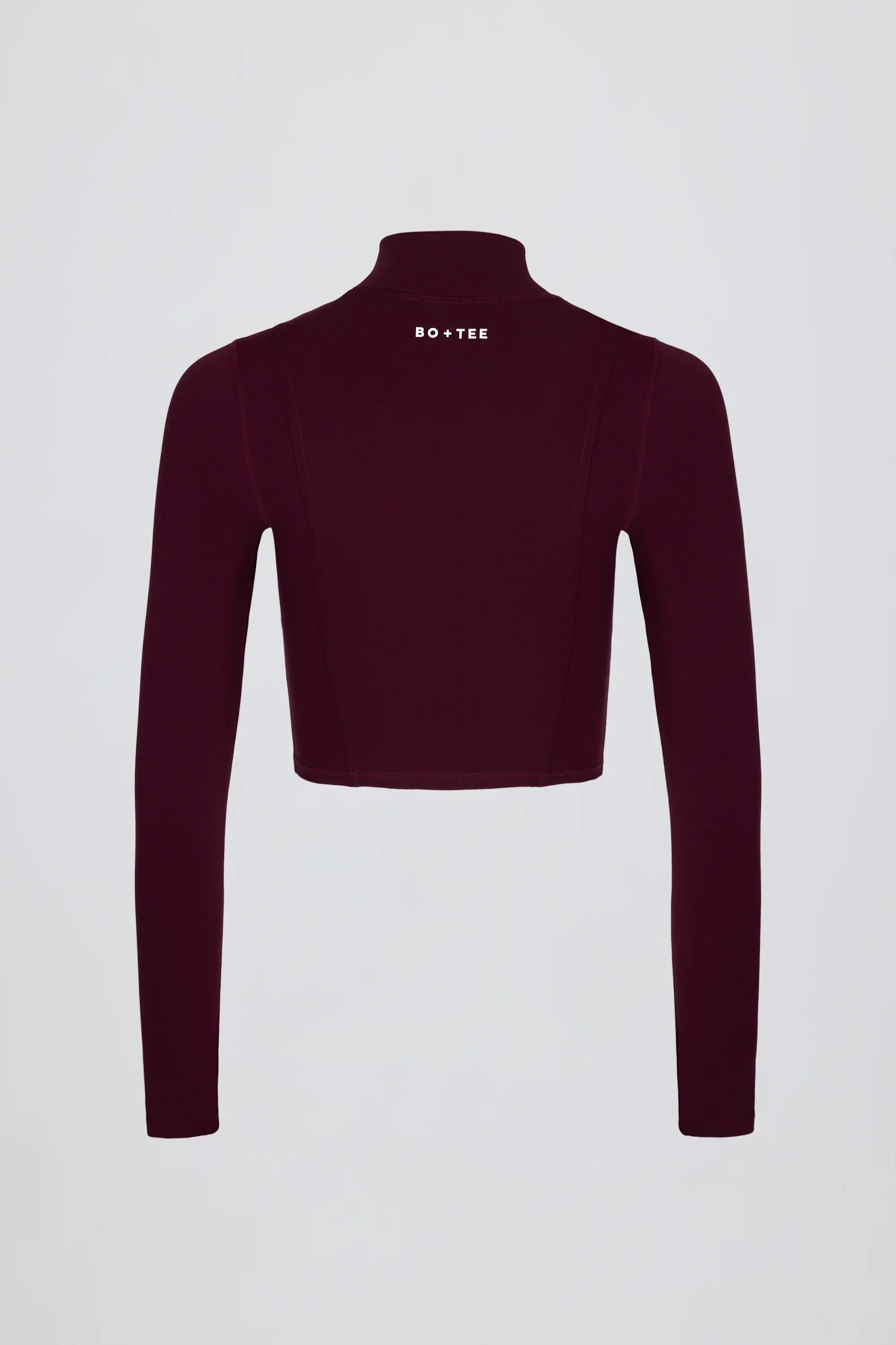 Soft Active Zip Up Cropped Jacket in Burgundy