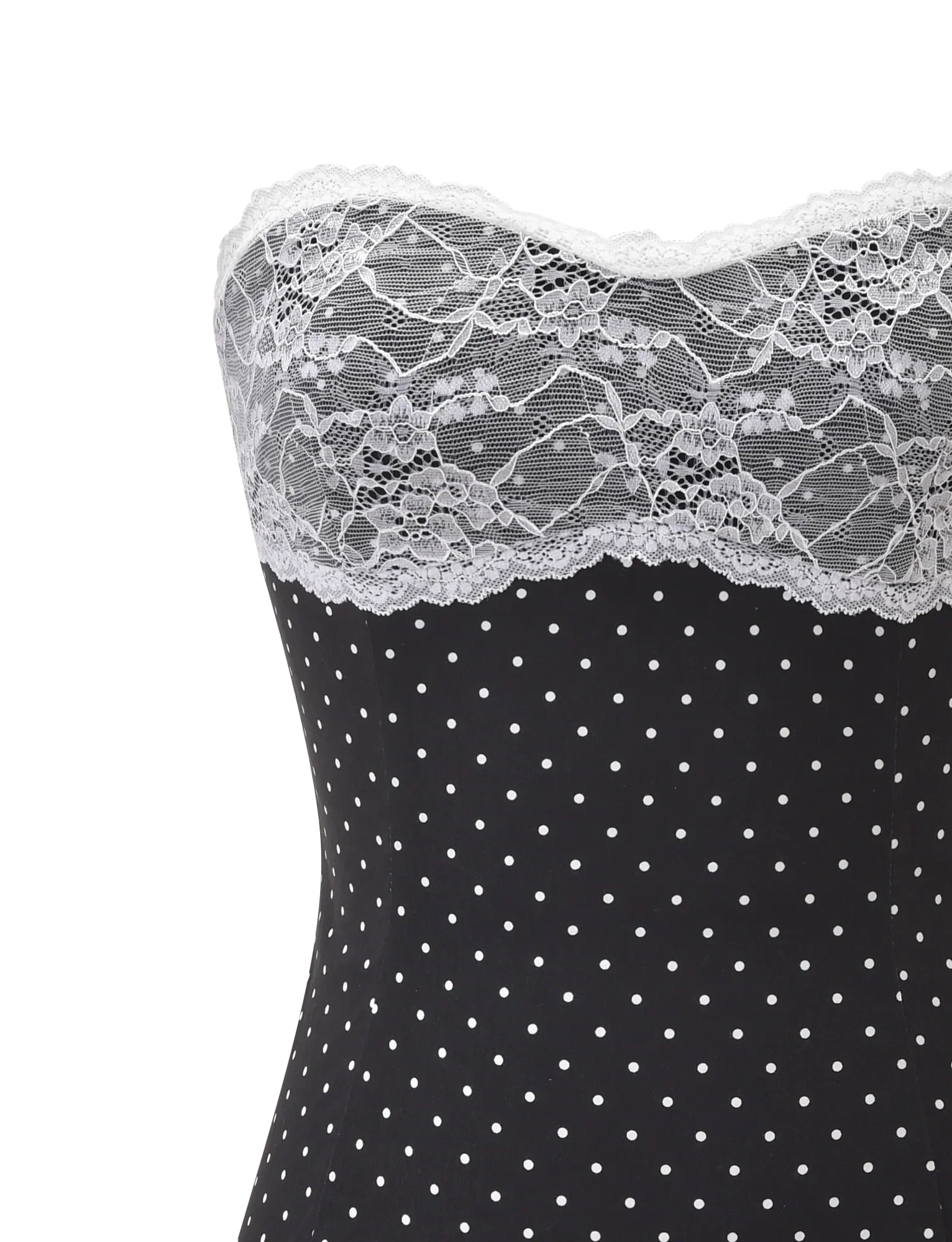 KITTIE LACE PLEAT DRESS BLACK DOT