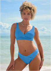 Lovely Lift Wrap Top Azure Blue