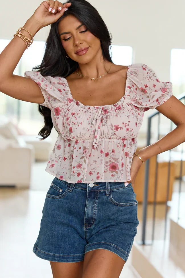 Gabby Ditsy Floral Babydoll Top