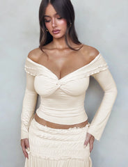DENALI LONG SLEEVE TOP WHITE BONE