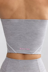 Soft Active Contrast Trim Bandeau Top in Marl Grey