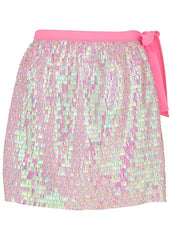 Glitz Cover Up Wrap Skirt Pink Multi