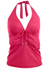 Sicily Halter Tankini Top Raspberry