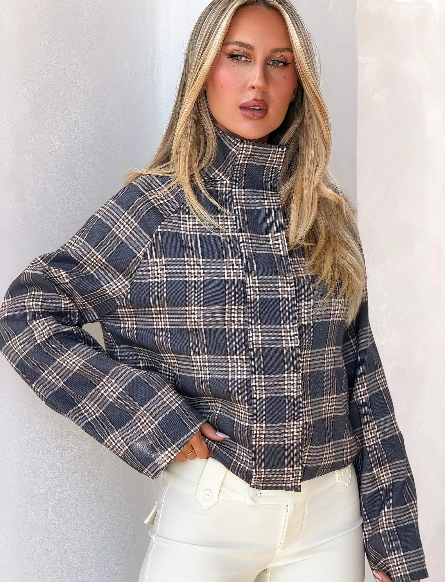 LENNEX JACKET GREY CHECK