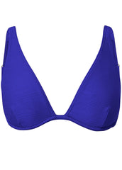 Underwire Swim Top Textured Cobalt Blue