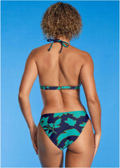 Santa Cruz Push Up Triangle Top Blue Block Floral