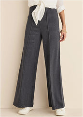 Diana Wide Leg Pants Heather Grey Cream