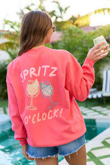 Cin Cin Light Red Graphic Sweatshirt
