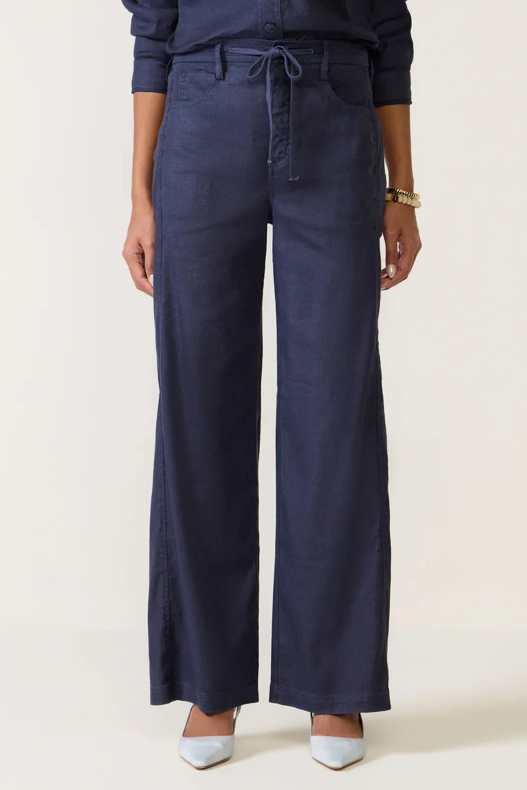 Joelle Stretch Linen Trouser with Tie Waist