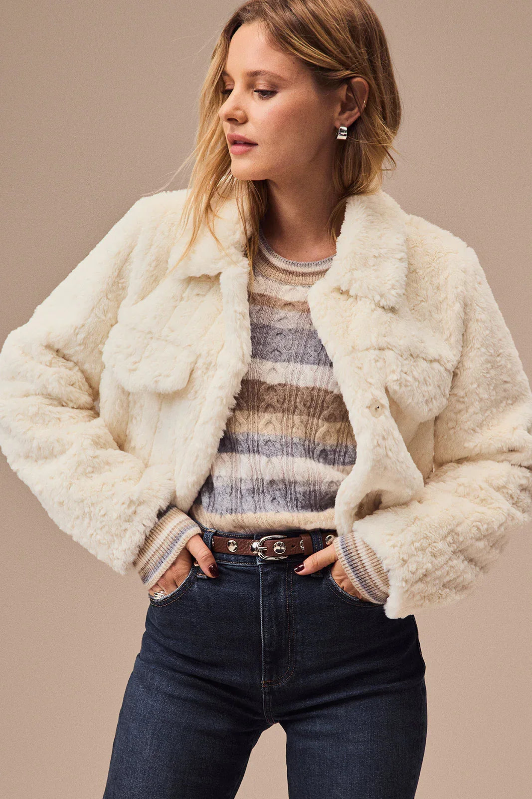 Serene Fur Trucker Jacket