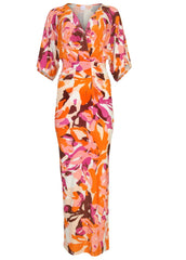 Drape Sleeve Maxi Dress Desert Floral