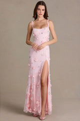 Embellished Corset Gown in Baby Pink