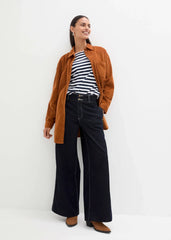 Boat Neck Striped Top White Navy Stripe