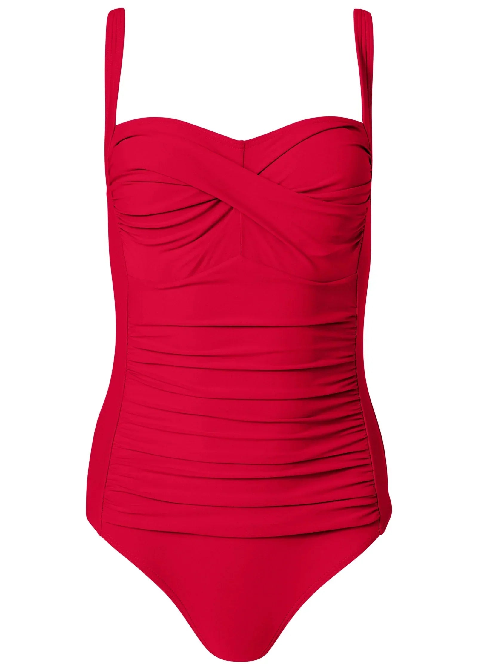 Ruched Bra One Piece Fiery Red
