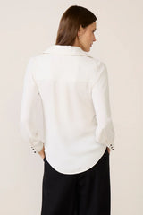 Quinn Crepe Satin Bow Shirt