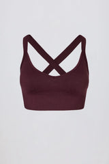Super Sculpt Seamless Crossback Sports Bra in Burgundy