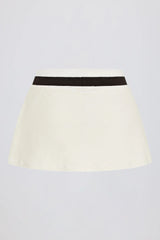 Terry Towelling Mid Rise Skort in Ivory