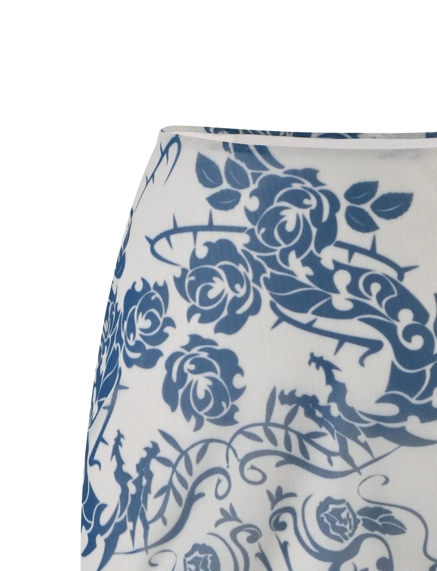 FINOLA MESH MINI SKIRT BLUE TATTOO TATTOO PRINT
