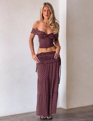 DENALI MAXI SKIRT BROWN DOT