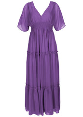 Flutter Sleeve Maxi Dress Cattleya Orchid