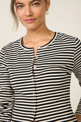 Kara Stripe Pointelle Top