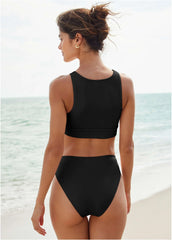 Knot High Neck Top Black Beauty