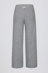 Knit Mid Rise Wide Leg Joggers in Grey
