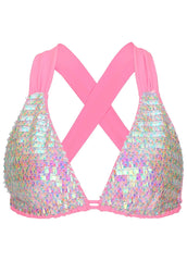 Getaway Glitz Bikini Top Pink Multi