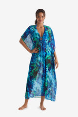 Dune Midi Caftan Saltwater Tie Dye