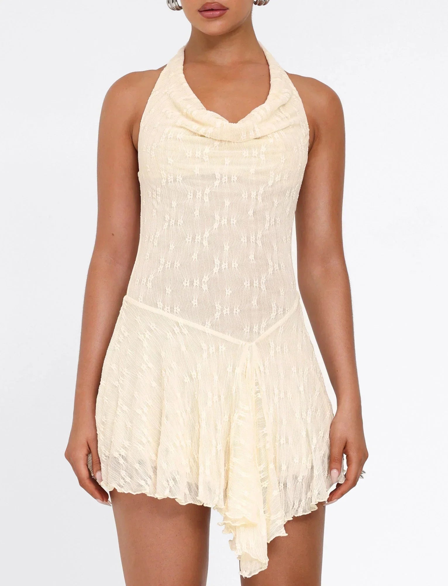 FIORELLA MINI DRESS WHITE LACE CREAM