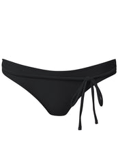 Low Rise Tie Bikini Bottom Black Beauty